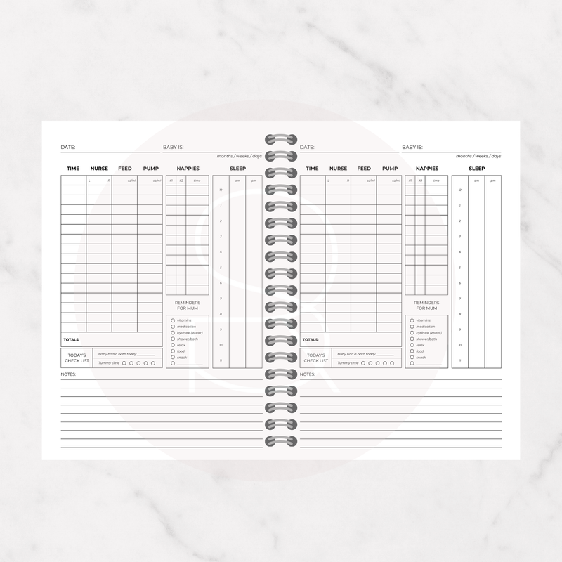 Baby Daily Log Book | Stripes