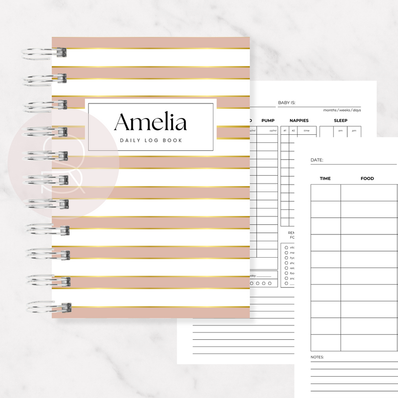 Baby Daily Log Book | Stripes