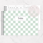 Twins Daily Log Book | Plaid