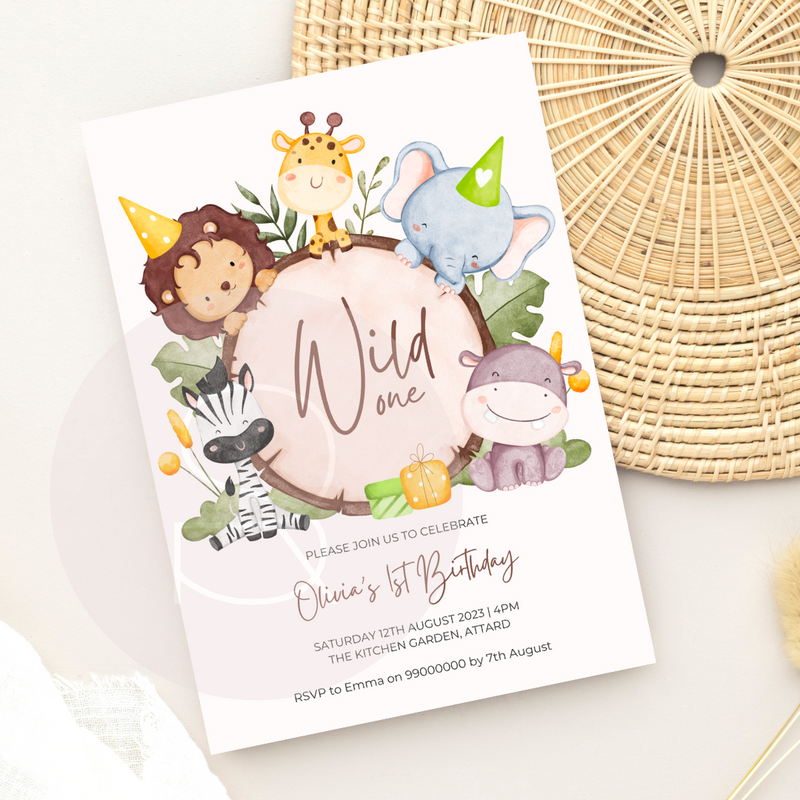 Safari Wild One | Birthday Invitation